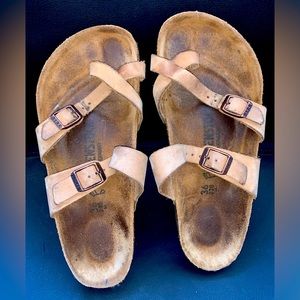 Birkenstock tan tall woman sandal, size 36